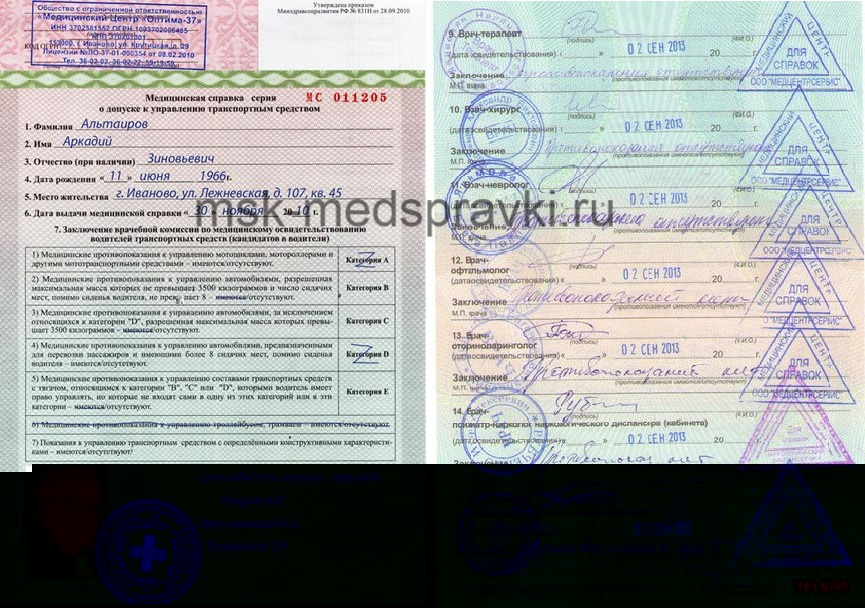 Медсправки с доставкой в Москве